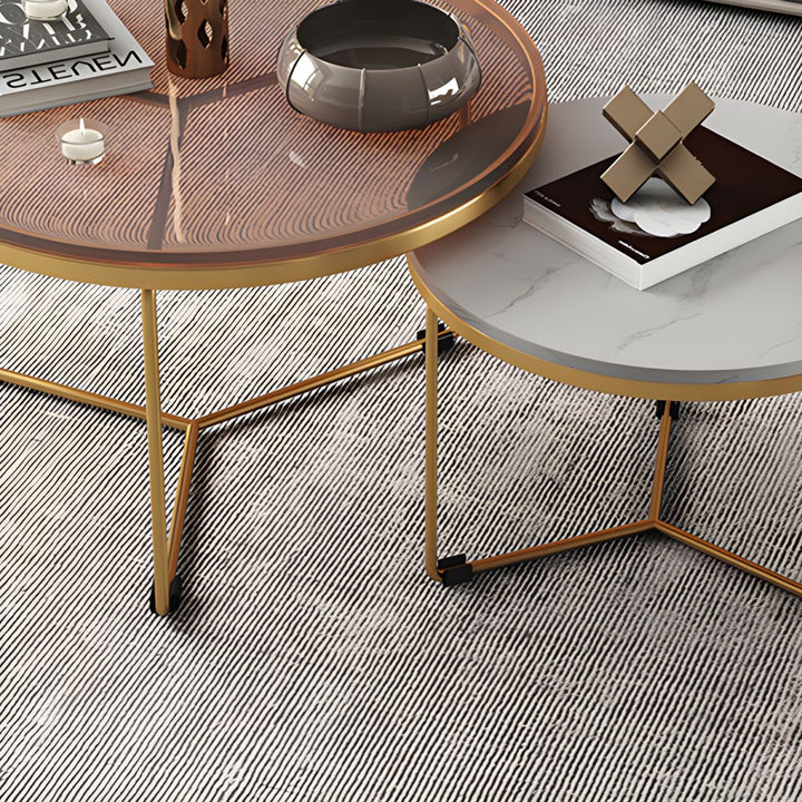 Hriday Stainless Steel Frame Coffee Table for Living Room