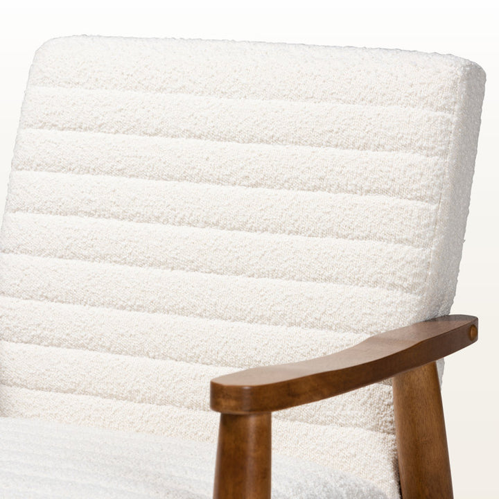 Aaravi Solid Wood and Fabric Arm Chair | Living Room Chair | Lounge Chair