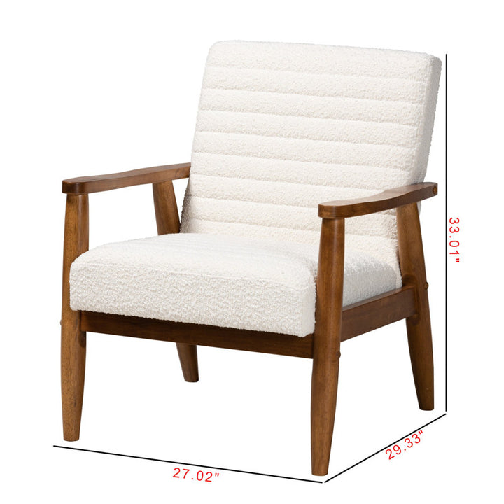 Aaravi Solid Wood and Fabric Arm Chair | Living Room Chair | Lounge Chair