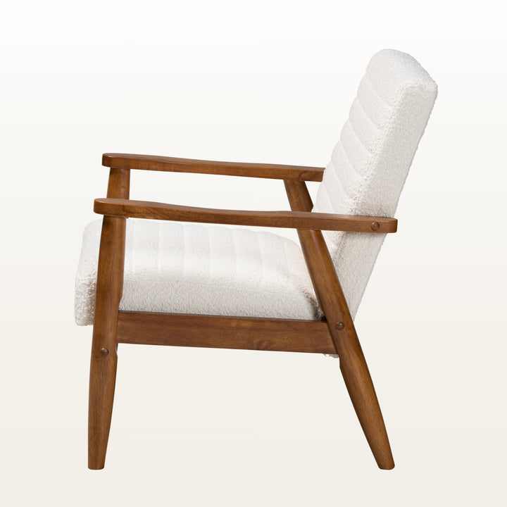 Aaravi Solid Wood and Fabric Arm Chair | Living Room Chair | Lounge Chair