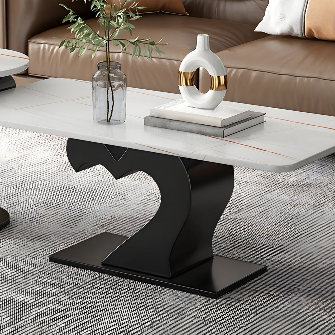Kabir Stainless Steel Coffee Table Set | Heart Shape Coffee Table