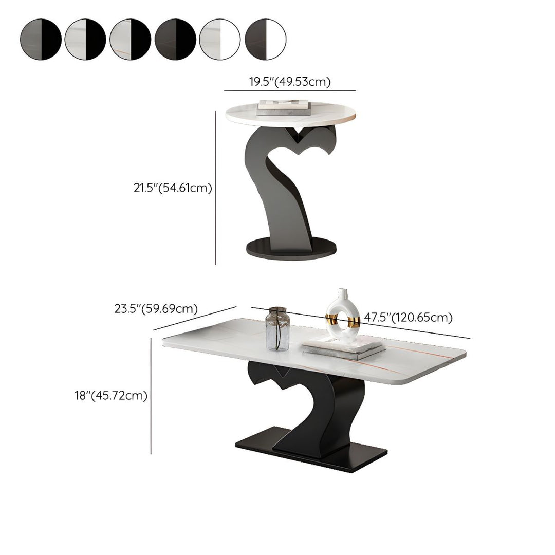 Kabir Stainless Steel Coffee Table Set | Heart Shape Coffee Table