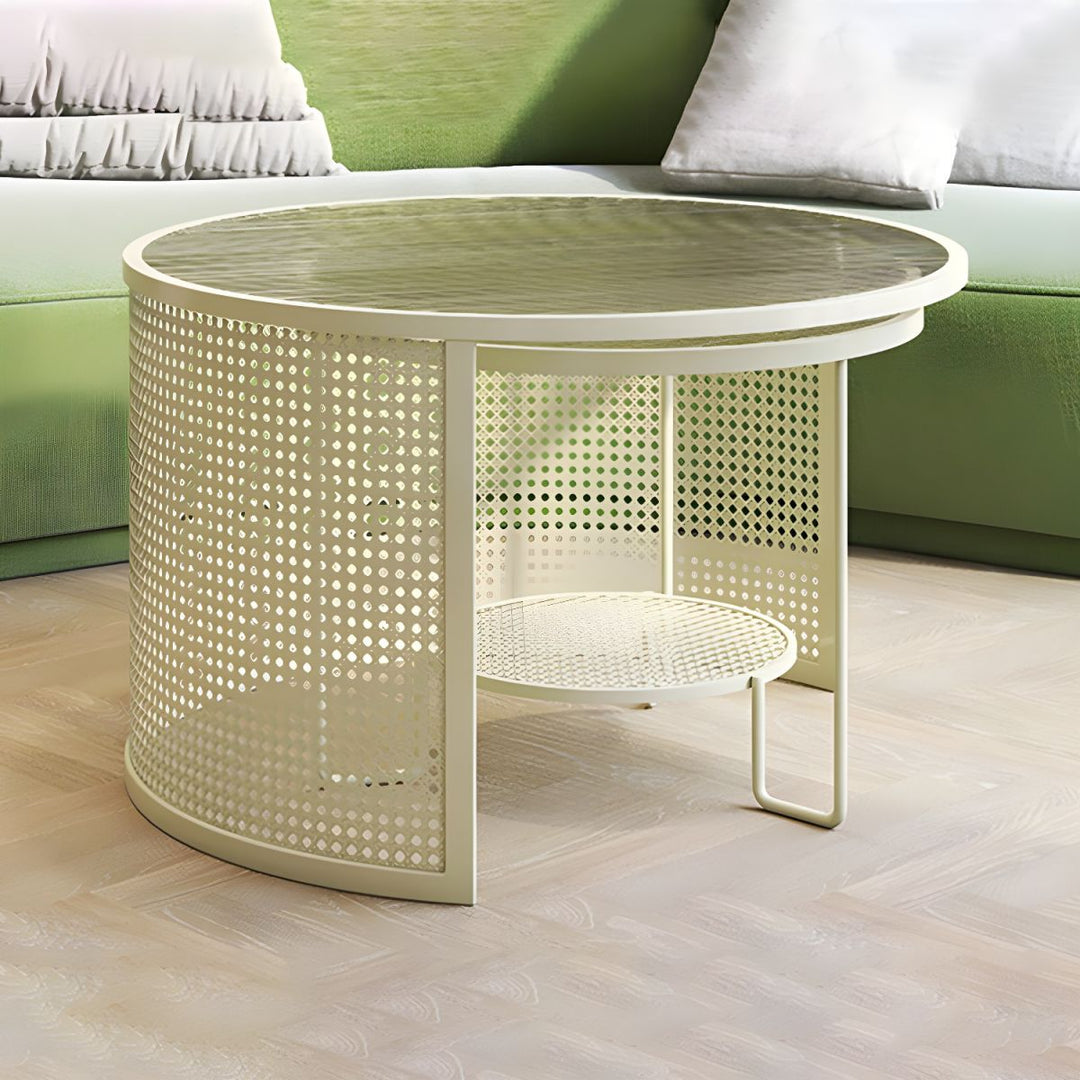 Krish Coffee Table Set for Living Room | Stainless Steel Frame and Fluted Glass Top