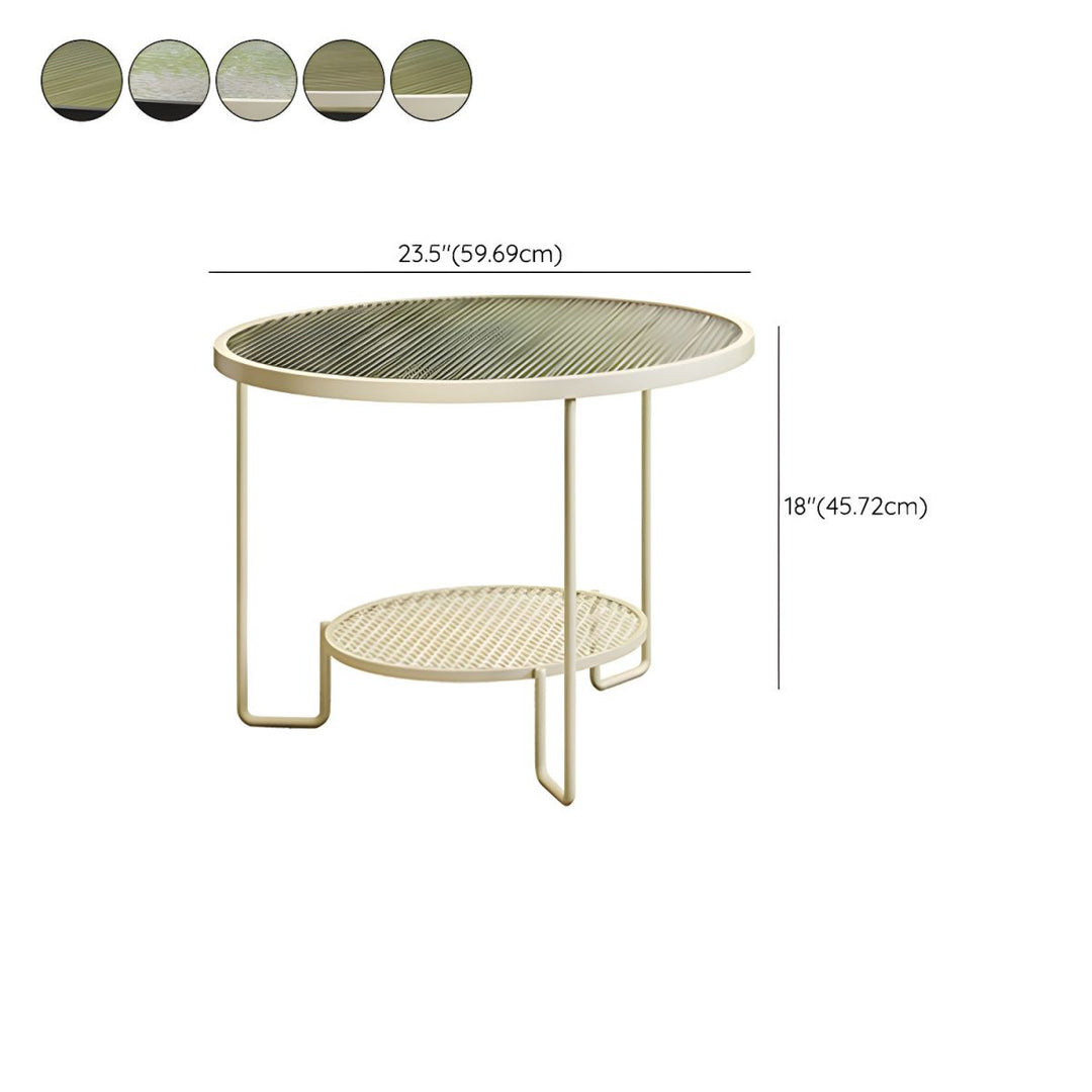 Krish Coffee Table Set for Living Room | Stainless Steel Frame and Fluted Glass Top