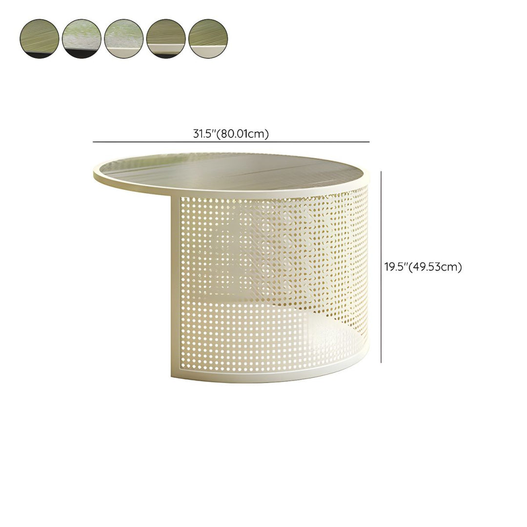 Krish Coffee Table Set for Living Room | Stainless Steel Frame and Fluted Glass Top