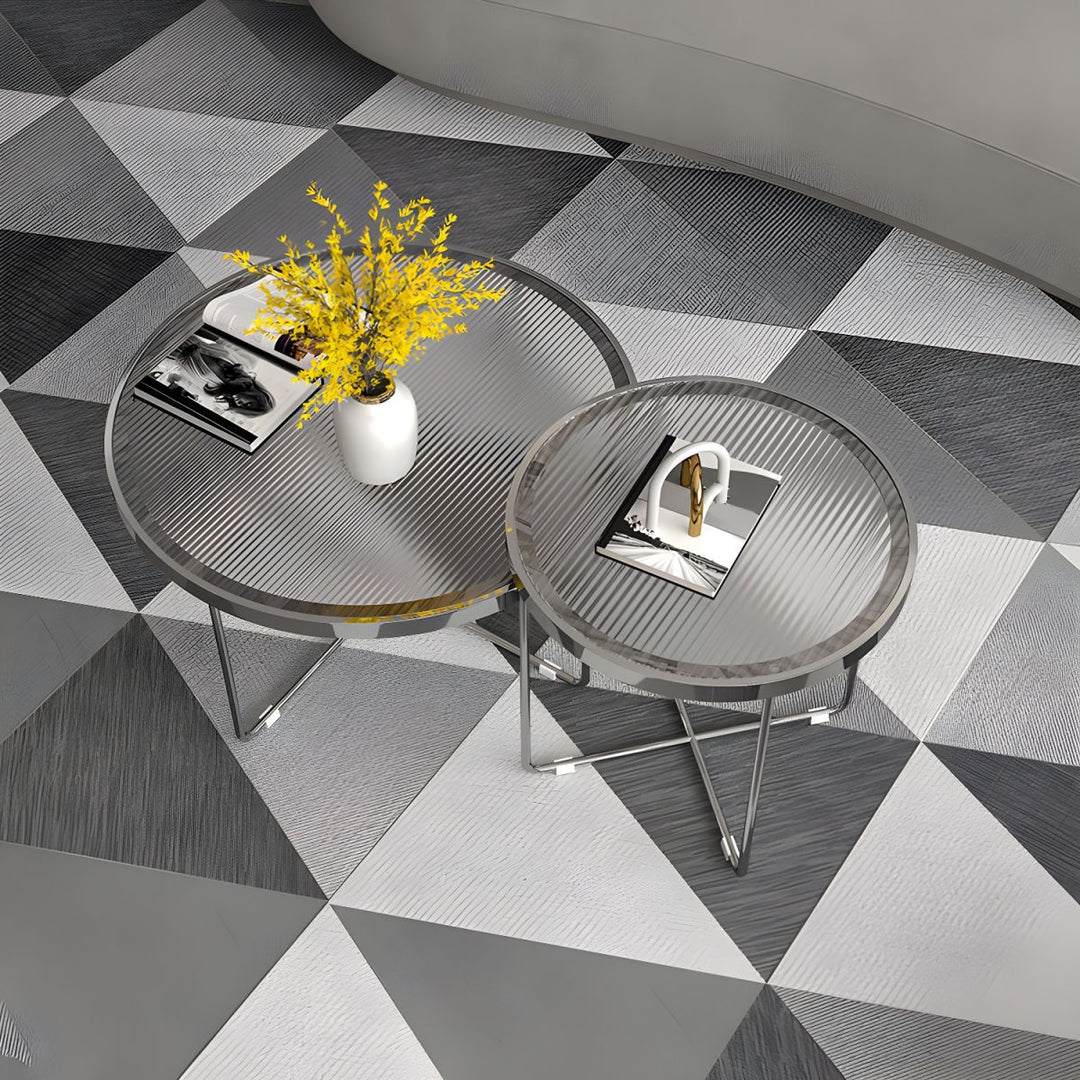 Laksh Stainless Steel Coffee Table For Living Room | Silver Frame