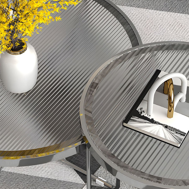 Laksh Stainless Steel Coffee Table For Living Room | Silver Frame
