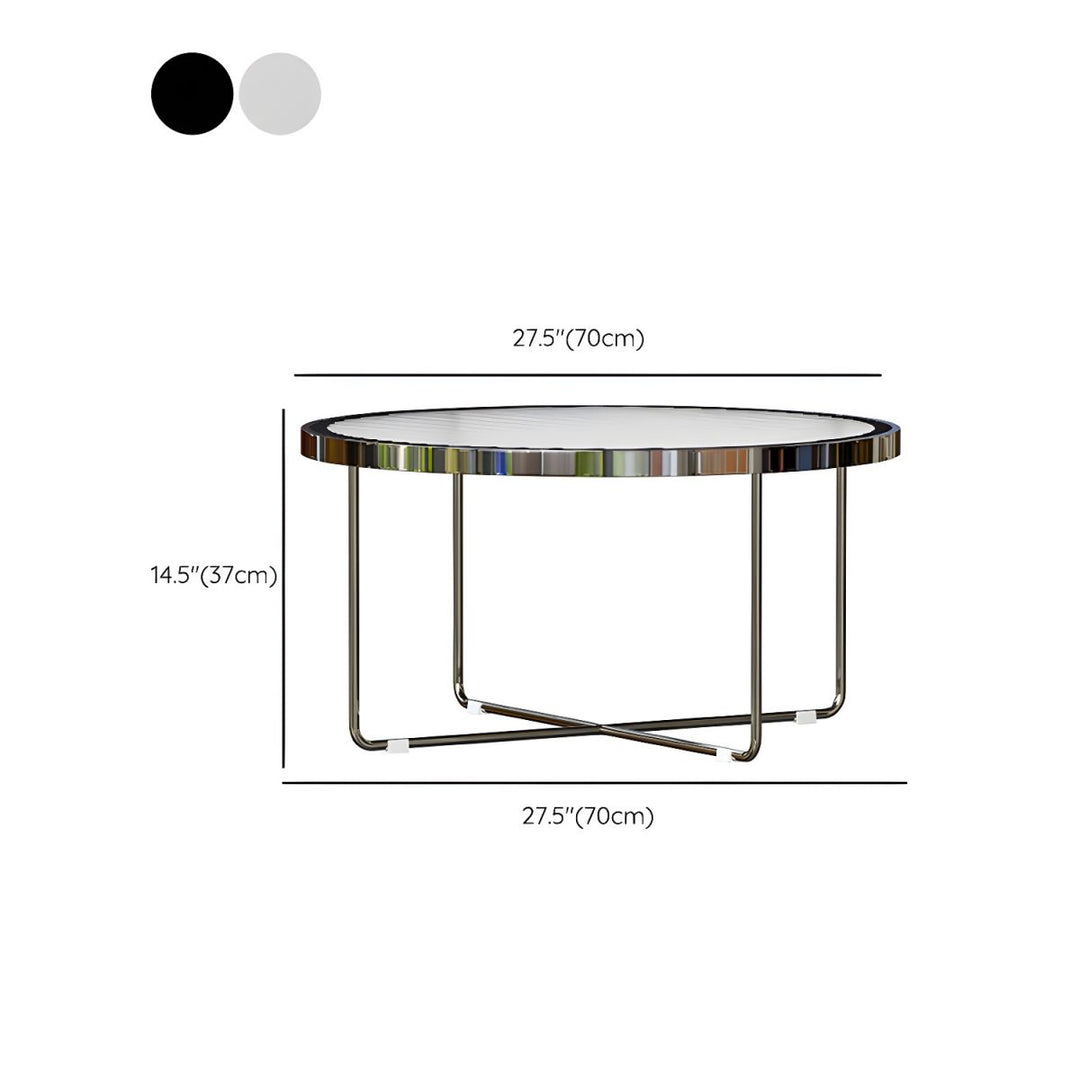 Laksh Stainless Steel Coffee Table For Living Room | Silver Frame