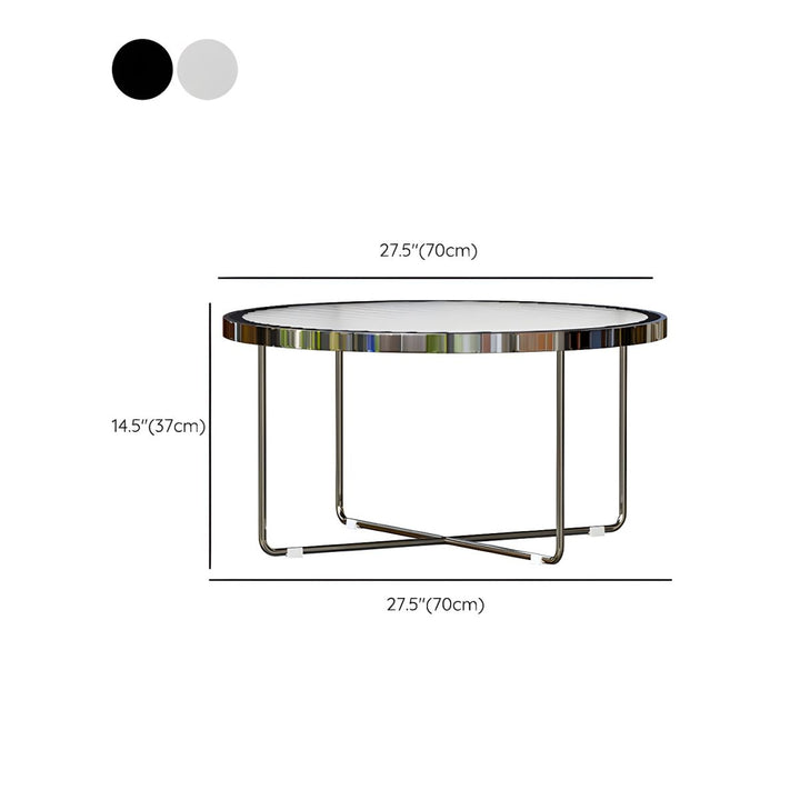 Laksh Stainless Steel Coffee Table For Living Room | Silver Frame