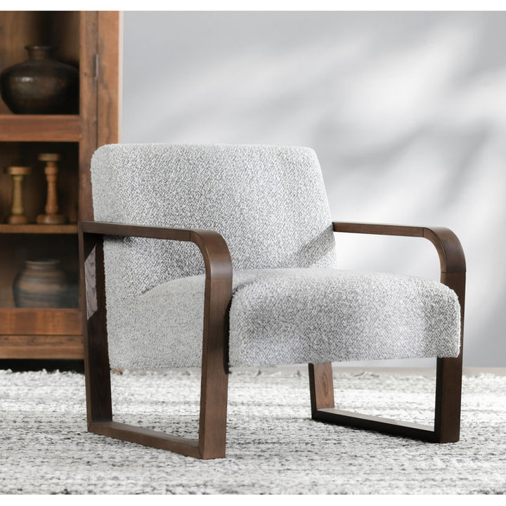 Aahana Solid Wood and Fabric Arm Chair | Living Room Chair | Lounge Chair