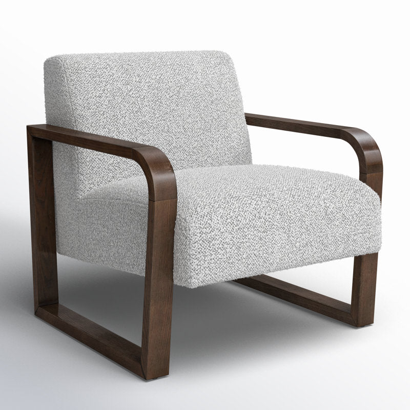 Aahana Solid Wood and Fabric Arm Chair | Living Room Chair | Lounge Chair