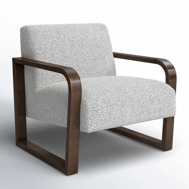 Aahana Solid Wood and Fabric Arm Chair | Living Room Chair | Lounge Chair
