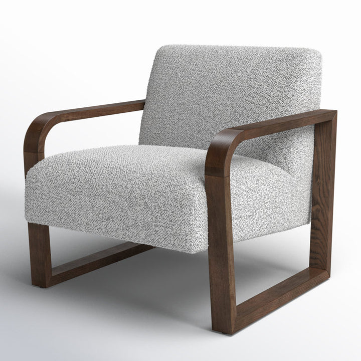 Aahana Solid Wood and Fabric Arm Chair | Living Room Chair | Lounge Chair