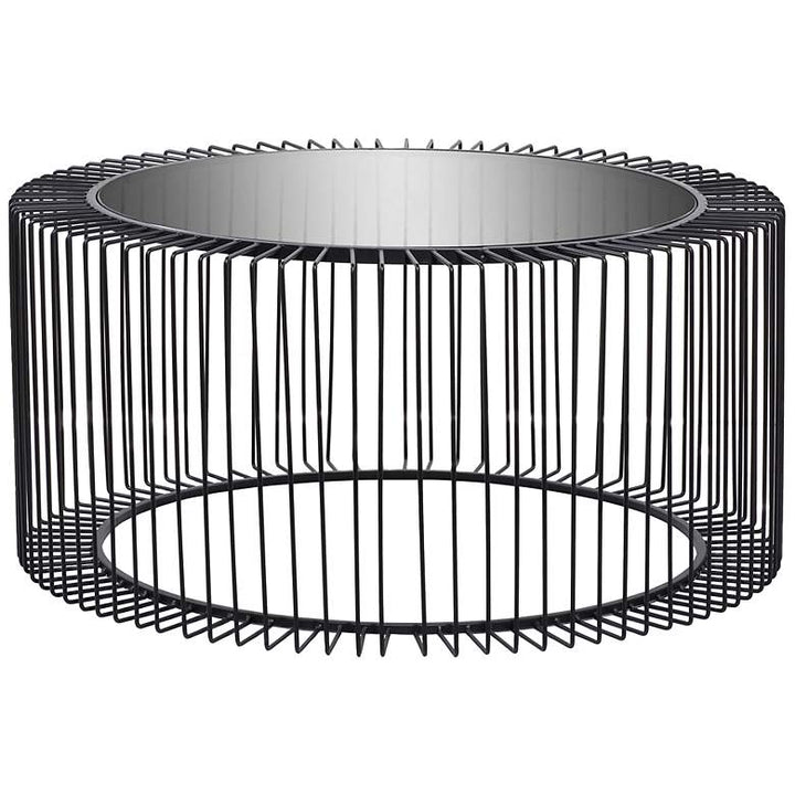 Meera Black Metal Coffee Table With Glass Top For Living Room