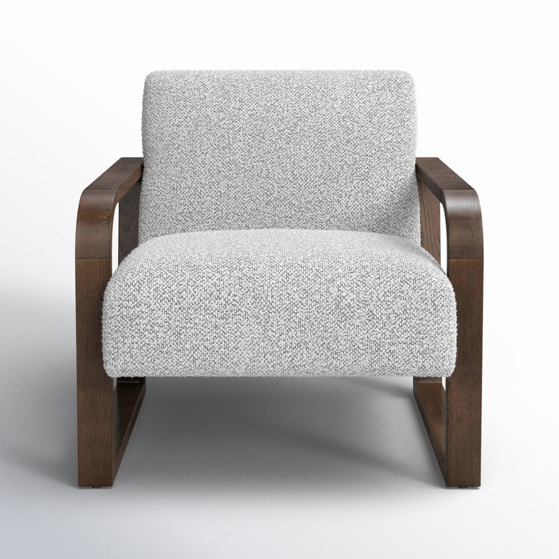 Aahana Solid Wood and Fabric Arm Chair | Living Room Chair | Lounge Chair