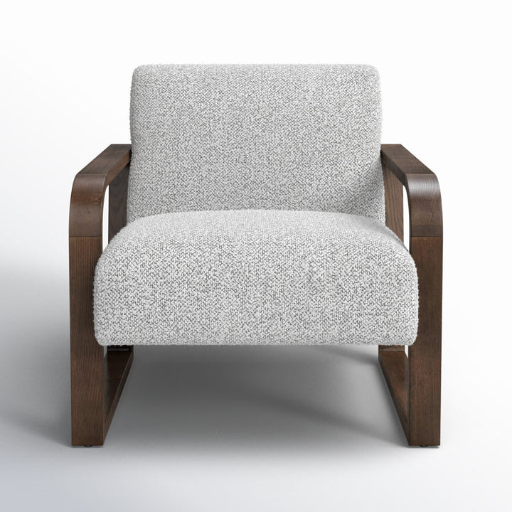 Aahana Solid Wood and Fabric Arm Chair | Living Room Chair | Lounge Chair