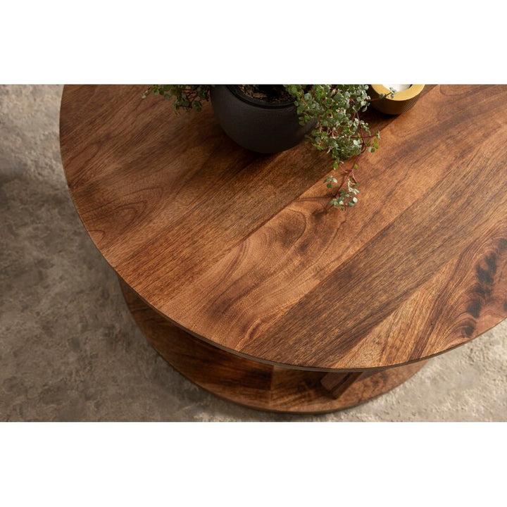 Anand Solid Wood Coffee Table For Living Room | Honey Finish