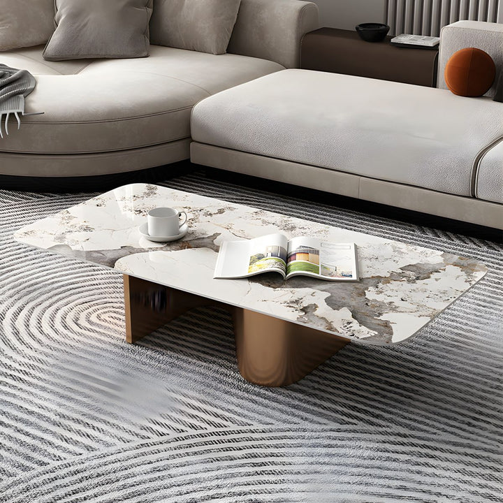 Falisha Stainless Steel Frame Coffee Table for Living Room