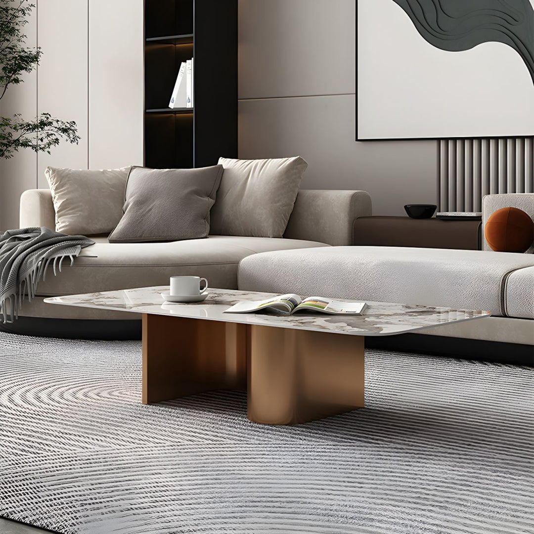 Arjun Stainless Steel Coffee Table for Living Room | Rectangle Shaped