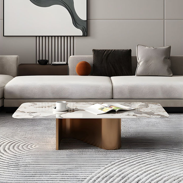 Falisha Stainless Steel Frame Coffee Table for Living Room