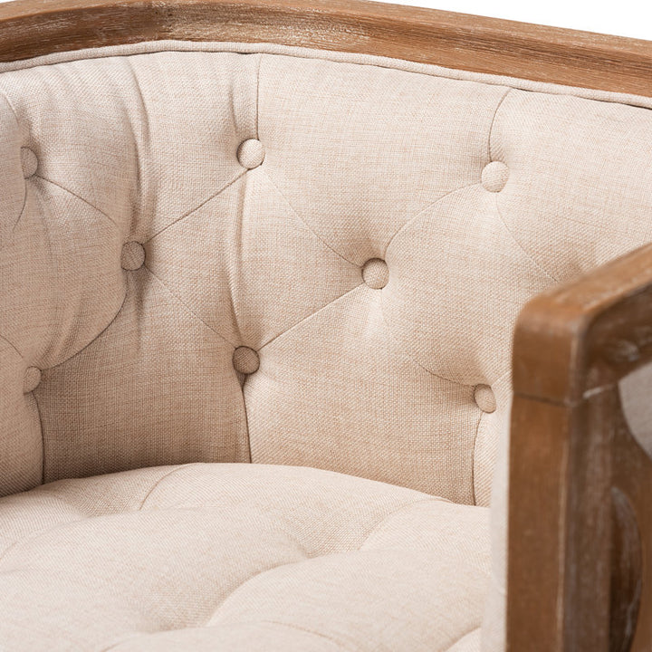 Ishira Solid Wood and Fabric Arm Chair | Living Room Chair | Lounge Chair