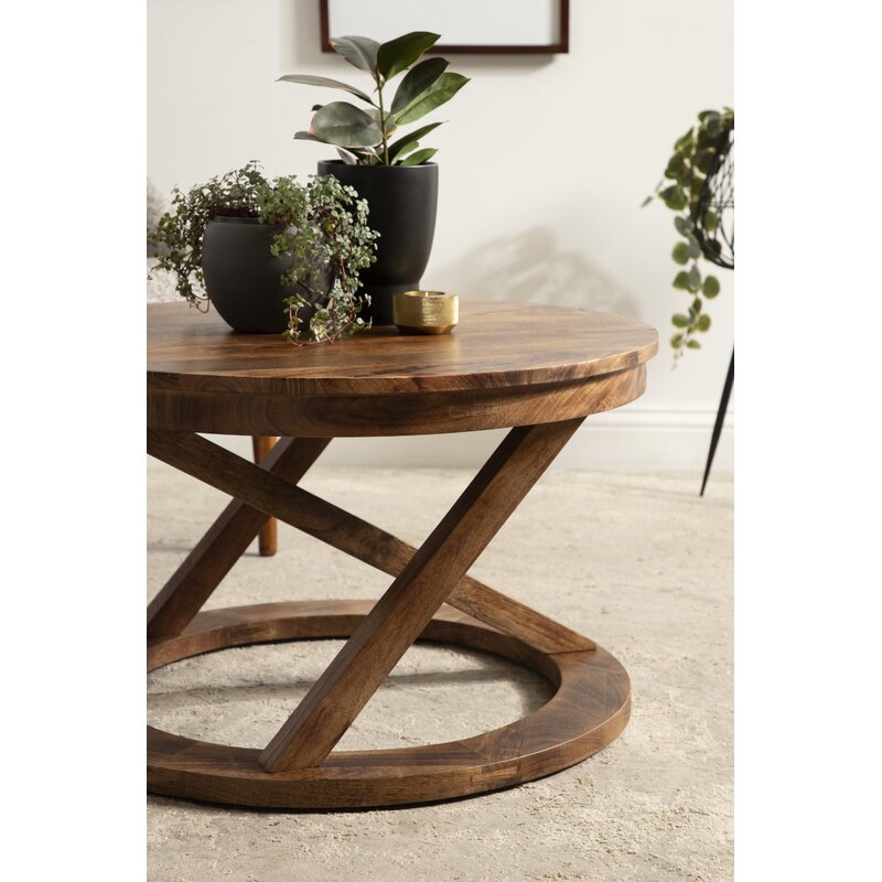 Anand Solid Wood Coffee Table For Living Room | Honey Finish