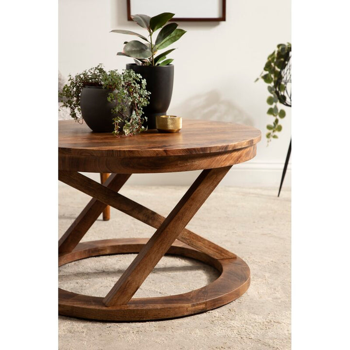 Anand Solid Wood Coffee Table For Living Room | Honey Finish
