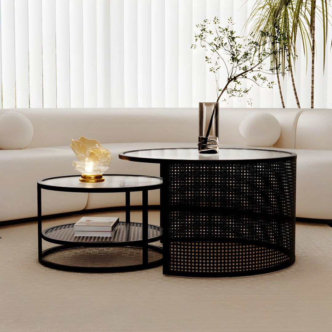 Mihir Stainless Steel Frame Coffee Table for Living Room | Fluted Glass Top