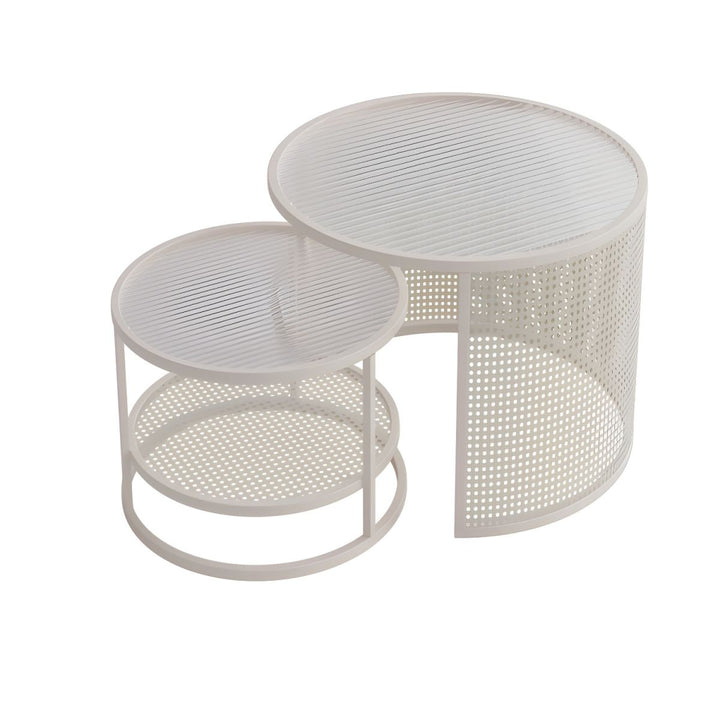 Mihir Stainless Steel Frame Coffee Table for Living Room | Fluted Glass Top