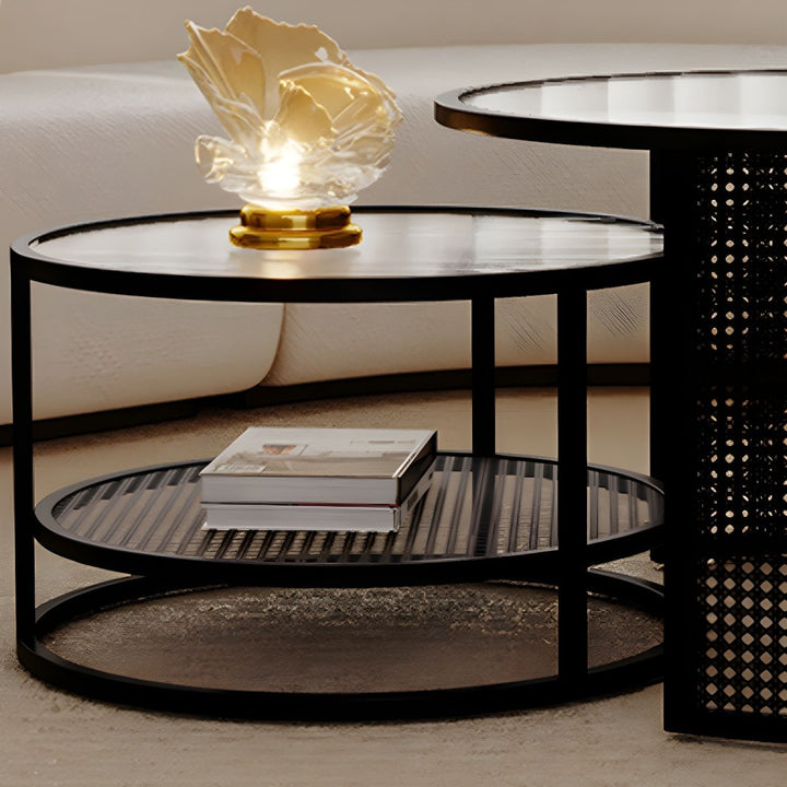 Mihir Stainless Steel Frame Coffee Table for Living Room | Fluted Glass Top