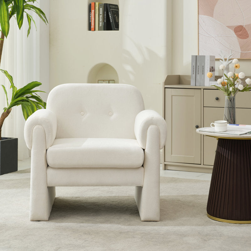 Thanya Solid Wood and Fabric Arm Chair | Living Room Chair | Lounge Chair