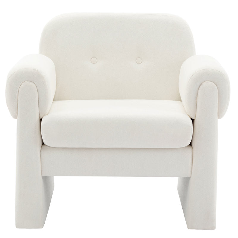 Thanya Solid Wood and Fabric Arm Chair | Living Room Chair | Lounge Chair