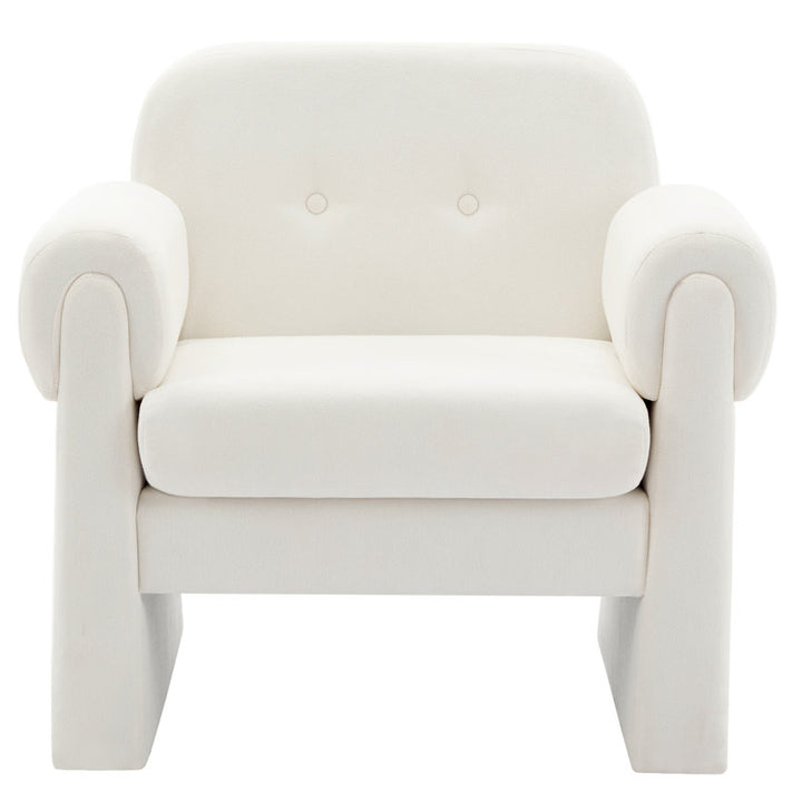 Thanya Solid Wood and Fabric Arm Chair | Living Room Chair | Lounge Chair