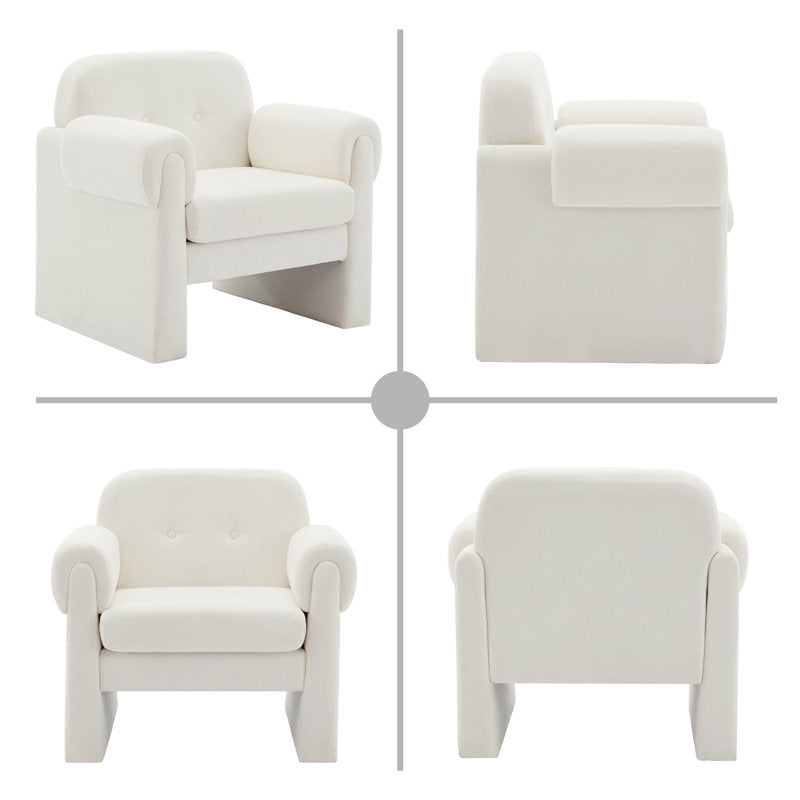 Thanya Solid Wood and Fabric Arm Chair | Living Room Chair | Lounge Chair