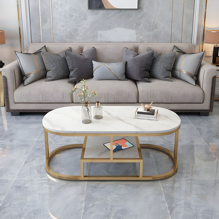 Naksh Stainless Steel Frame Coffee Table for Living Room