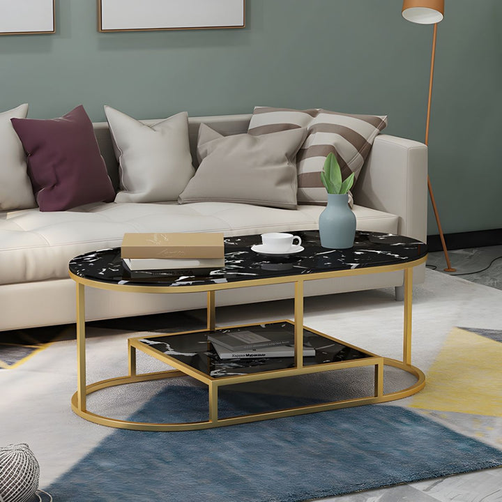 Naksh Stainless Steel Frame Coffee Table for Living Room