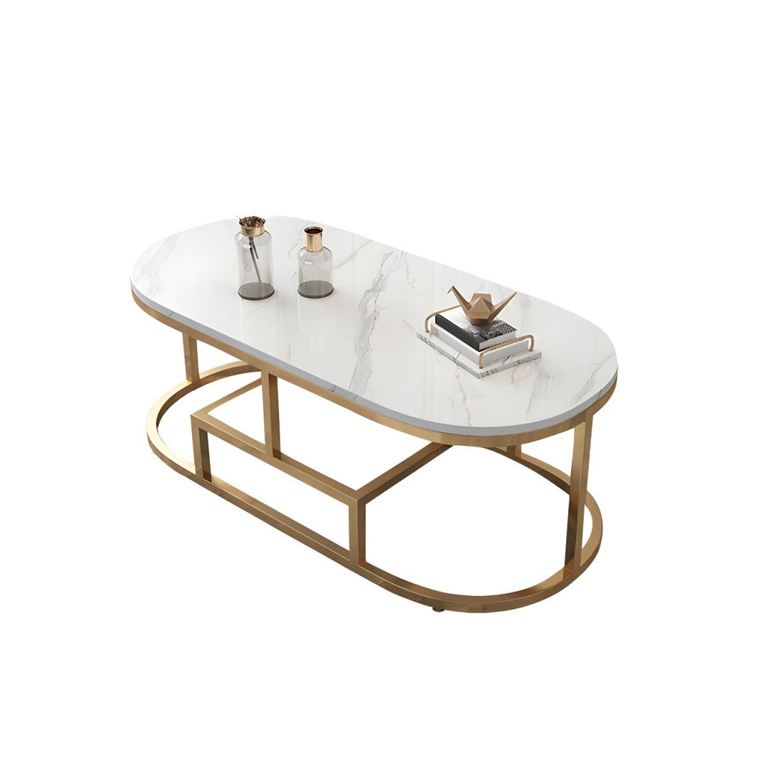 Naksh Stainless Steel Frame Coffee Table for Living Room