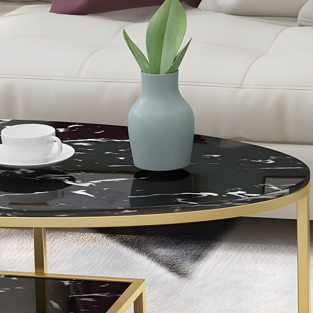 Naksh Stainless Steel Frame Coffee Table for Living Room