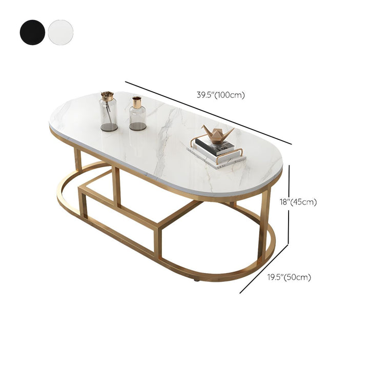 Naksh Stainless Steel Frame Coffee Table for Living Room