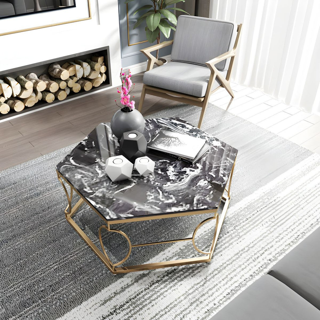 Neil Stainless Steel Frame Coffee Table for Living Room