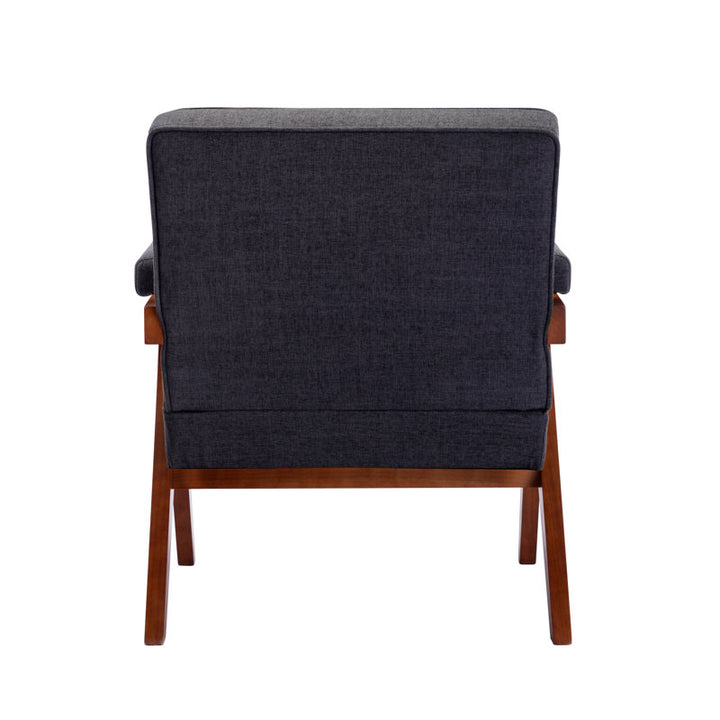 Miraya Solid Wood and Fabric Arm Chair | Living Room Chair | Lounge Chair
