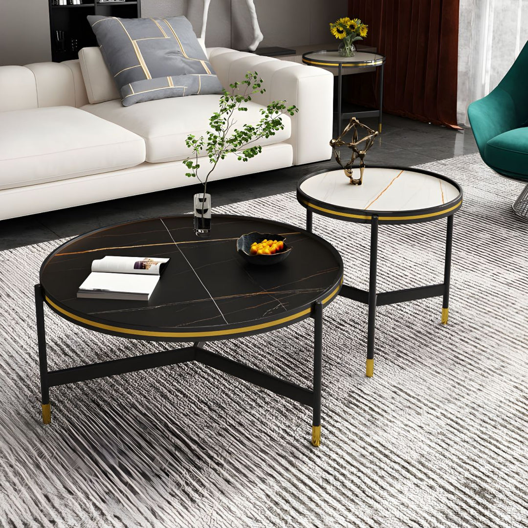 Parth Stainless Steel Frame Coffee Table for Living Room