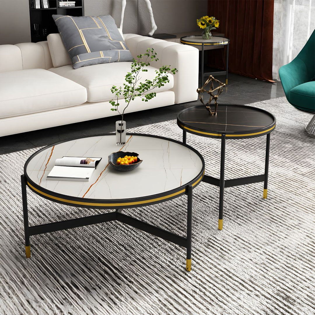 Parth Stainless Steel Frame Coffee Table for Living Room