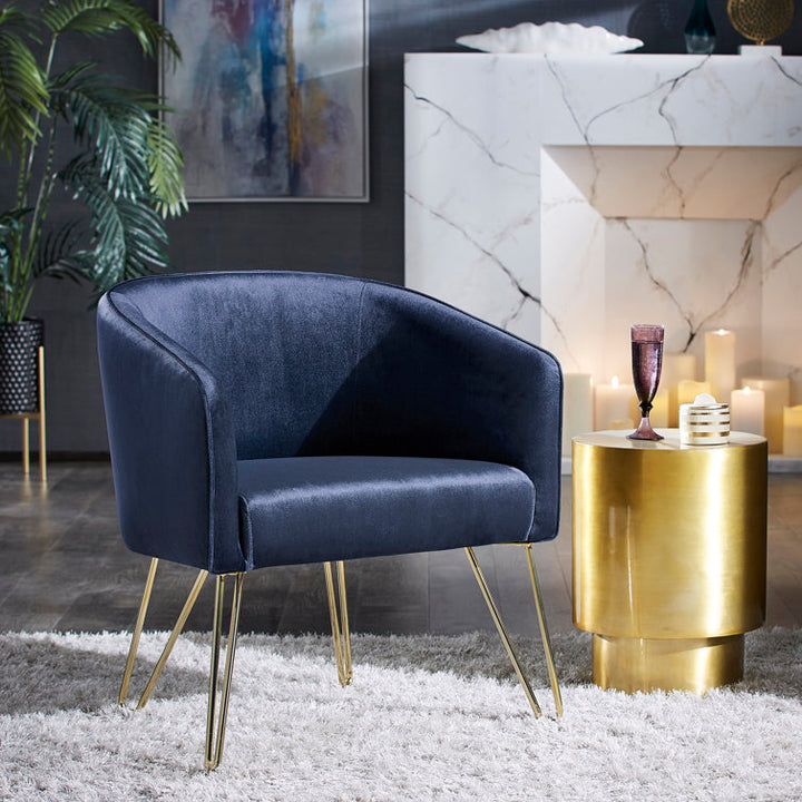 Janvika Metal and Fabric Arm Chair | Living Room Chair | Lounge Chair