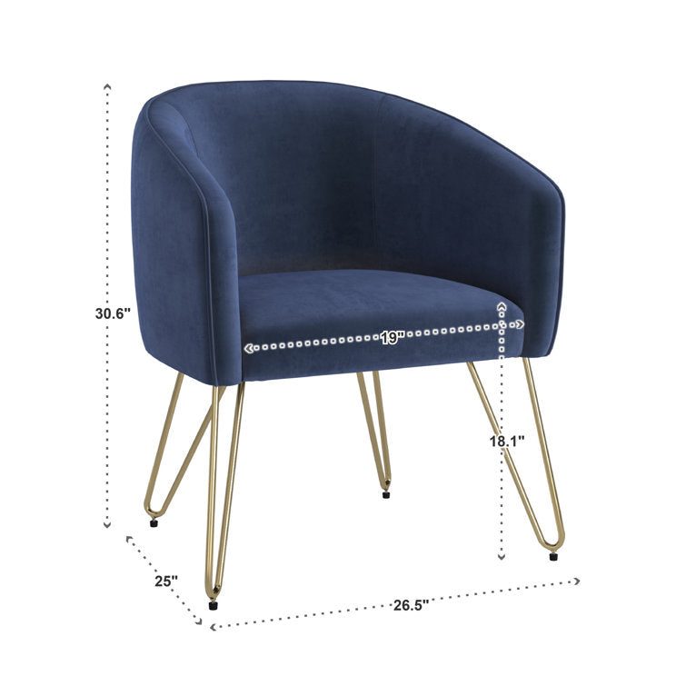 Janvika Metal and Fabric Arm Chair | Living Room Chair | Lounge Chair