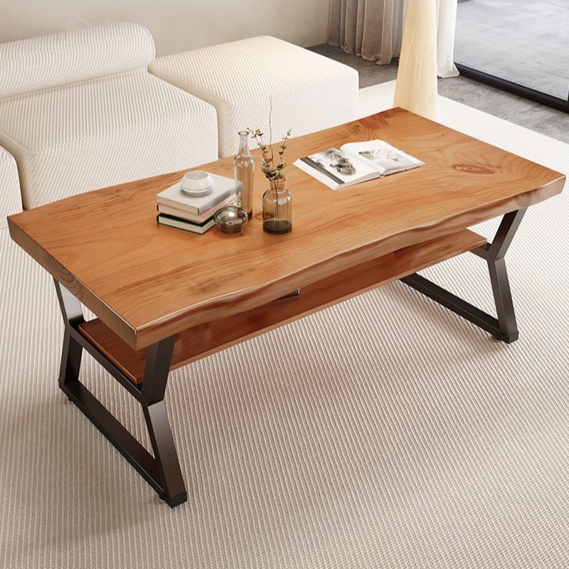 Regalia Solid Wood and Metal Coffee Table for Living Room | Rectangle Shape