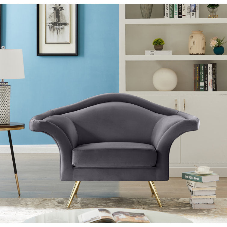 Tanaya Metal and Fabric Arm Chair | Living Room Chair | Lounge Chair