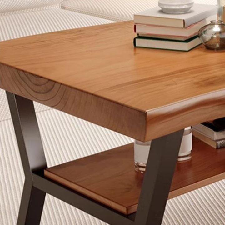 Regalia Solid Wood and Metal Coffee Table for Living Room | Rectangle Shape