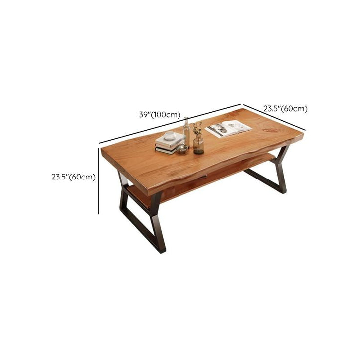 Regalia Solid Wood and Metal Coffee Table for Living Room | Rectangle Shape
