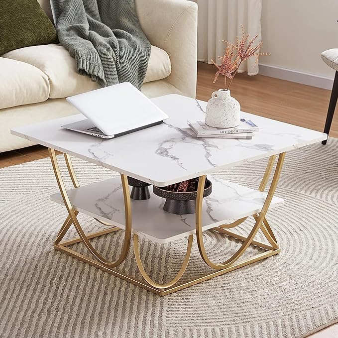 Ritesh Square Marble Coffee Table For Living Room